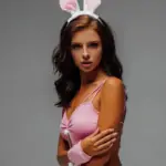 sexy model Veronica in pink playboy lingerie